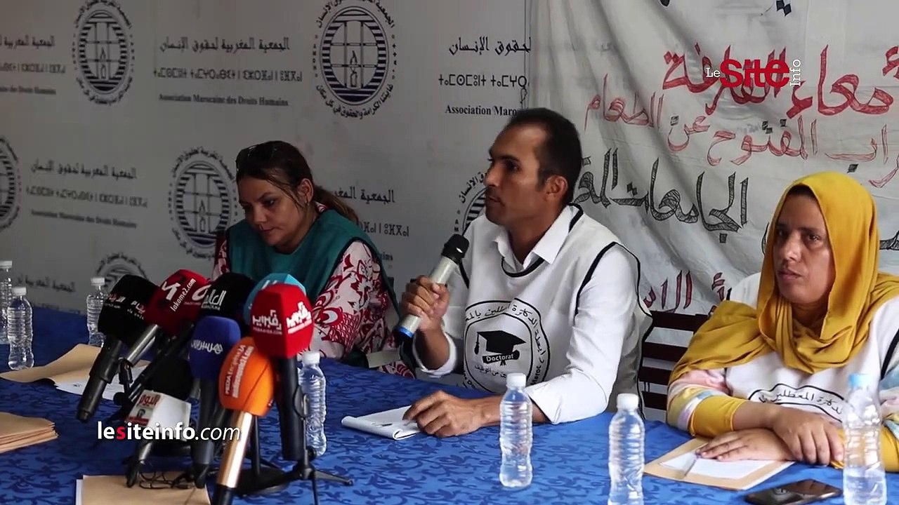 الرباط.. _الدكاترة المعطلون_ يواصلون إضرابهم عن الطعام بسبب التهميش ويطالبون بحقهم في الشغل