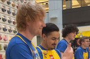 Brick specialist by day, musician by night! Ed Sheeran puts in a shift at LEGO store ahead of gig