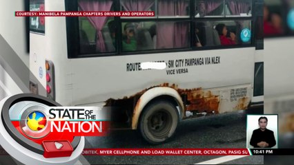 Modern mini bus sa Pampanga, kinalawang daw matapos dumaan sa baha | SONA