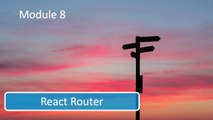 React Router (Legacy) - Section 8 introduction