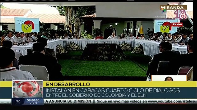 Venezuela acoge el IV ciclo de negociaciones entre el Gobierno colombiano y el ELN