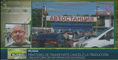 Ministerio de Transporte ruso anula traducciones al inglés de información pública