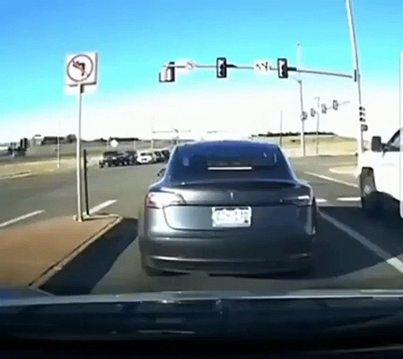 Tesla Model 3 stops itself to avoid potentially disastrous accident