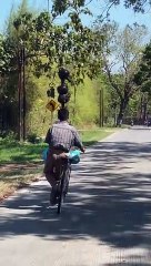 Bike Rider's One-Sided Balancing Act