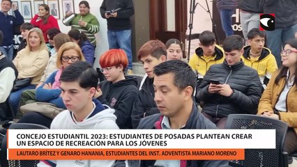 Concejo Estudiantil 2023: estudiantes de Posadas plantean crear un espacio de recreación para los jóvenes
