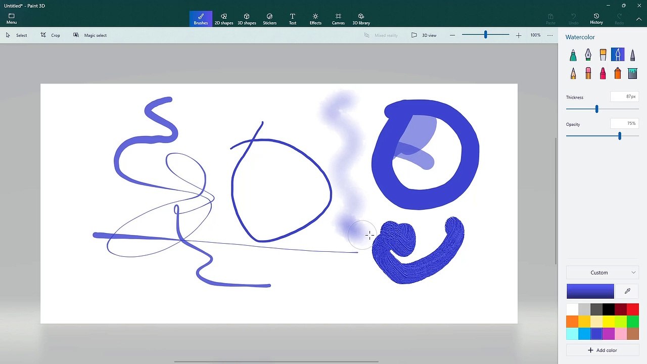 Paint 3D Course Section 5 Brushes