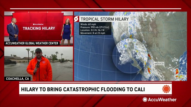 Numerous drivers stuck in street flooding as Hilary approaches Southern California