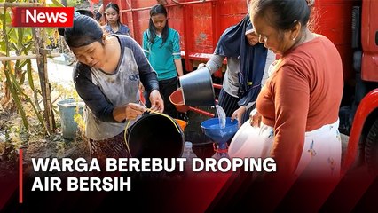 Kekeringan Melanda, Warga Boyolali Berebut Droping Air Bersih