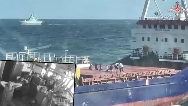 Rus askerlerinin ‘Sukru Okan’ gemisine düzenlediği baskın kamerada