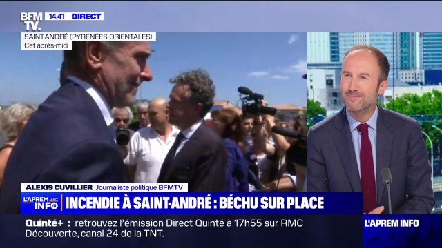 Incendie: Christophe Béchu, ministre de la Transition écologique, en déplacement à Saint-André, dans les Pyrénées-Orientales