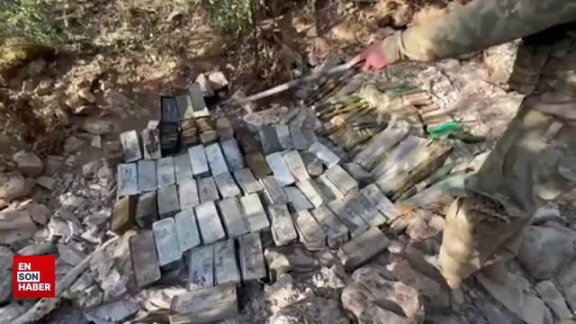 Türk askeri, Irak'ın kuzeyinde teröristlere ait mühimmatları ele geçirdi