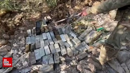 Türk askeri, Irak'ın kuzeyinde teröristlere ait mühimmatları ele geçirdi