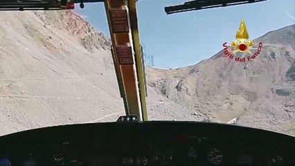 Esondazione a Bardonecchia, elicottero su frana Val di Susa