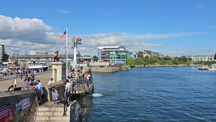 ‘Idiotic’ teenagers jump into sea from Plymouth’s historic Mayflower steps