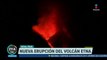 Volcán Etna expulsa una gran columna de humo y ceniza