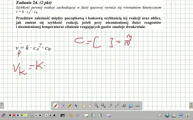 ZADANIE 24 CKE 2009 MAJ SZYBKOSC REAKCJI. #chemia #chemistry