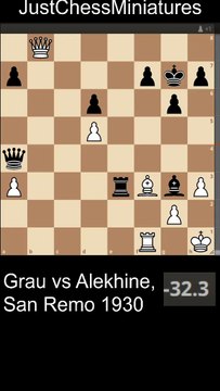 Alekhine sacrifices the exchange and wins