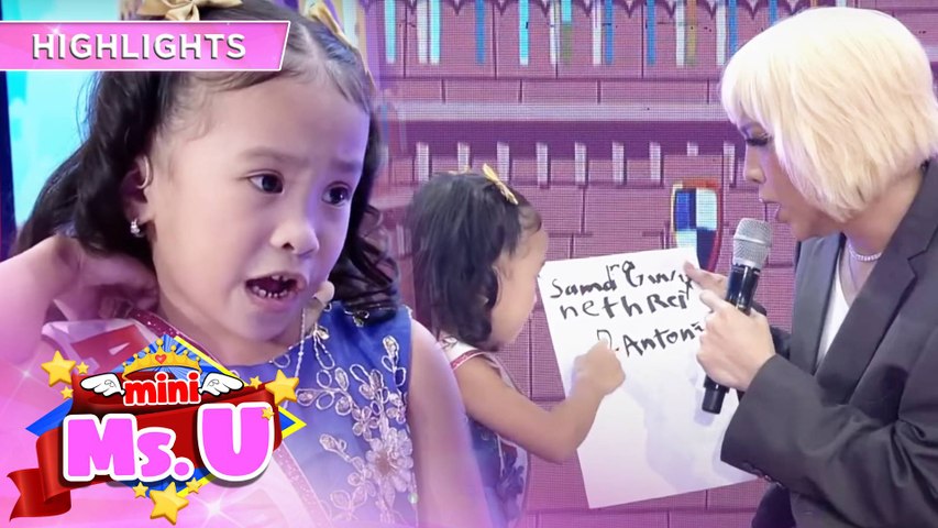 Vice Ganda asks something about the name of Mini Miss U Samara | I'ts  Showtime Mini Miss U - video Dailymotion