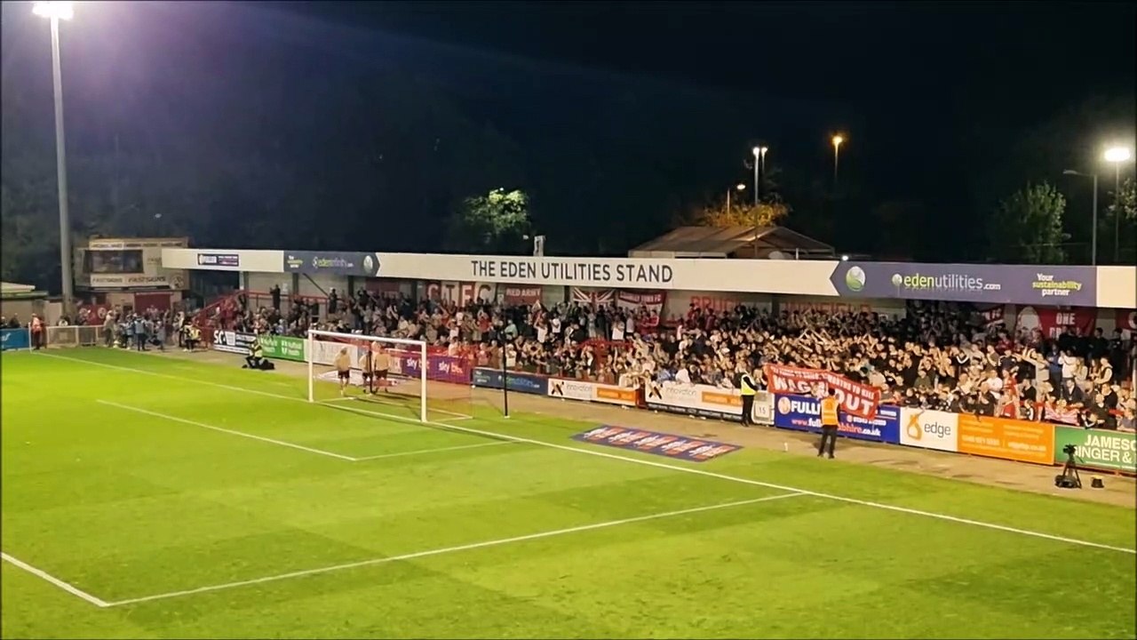 Crawley Town manager Scott Lindsey celebrates w...