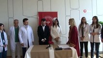 Damat taburcu olamayınca nikah hastanede kıyıldı