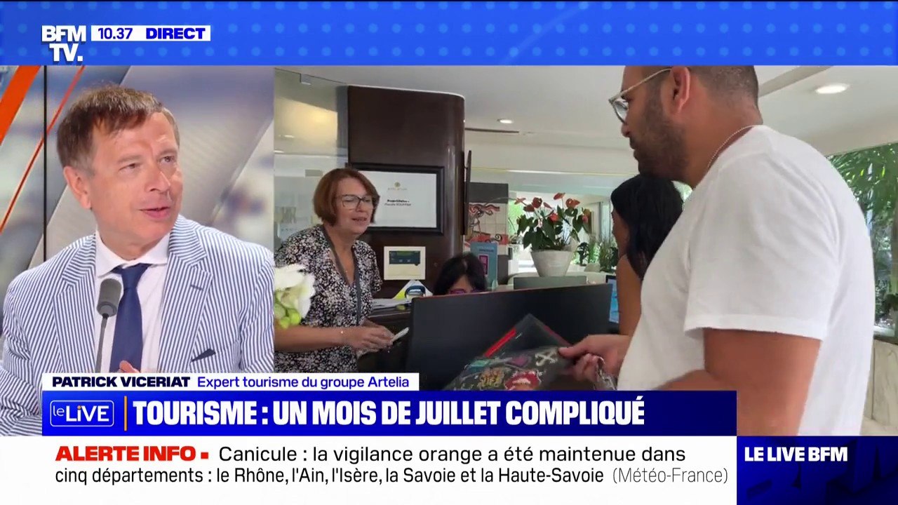 Tourisme: "Le mois de juillet a été compliqué, notamment à cause de la météo et de l'inflation", analyse Patrick Viceriat (expert tourisme Artelia)