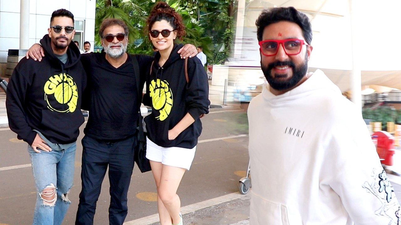 Abhishek Bachchan, Saiyami Kher और Ghoomer की ट...