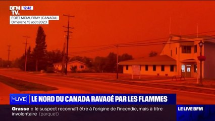 Les images du ciel rougi par les flammes dans le Nord du Canada