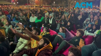 Canberrans celebrate Sam Kerr's semi-final goal