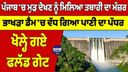 Punjab 'ਚ ਮੁੜ ਦੇਖਣ ਨੂੰ ਮਿਲਿਆ ਤਬਾਹੀ ਦਾ ਮੰਜ਼ਰ, ਭਾਖੜਾ ਡੈਮ 'ਚ ਵੱਧ ਗਿਆ ਪਾਣੀ ਦਾ ਪੱਧਰ |Oneindia Punjabi