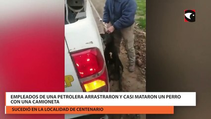 Empleados de una petrolera arrastraron y casi mataron un perro con una camioneta