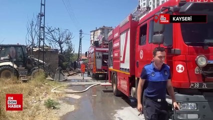 Kayseri'de boş araziye atılan torpil yangına yol açtı