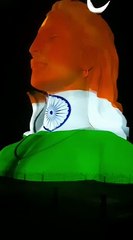 लेजर शो में आदियोगी की प्रतिमा पर कुछ इस तरह उभरा तिरंगा