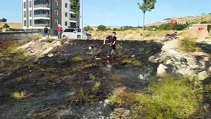 Çorum'da boş tarlada çıkan anız yangını kontrol altına alındı