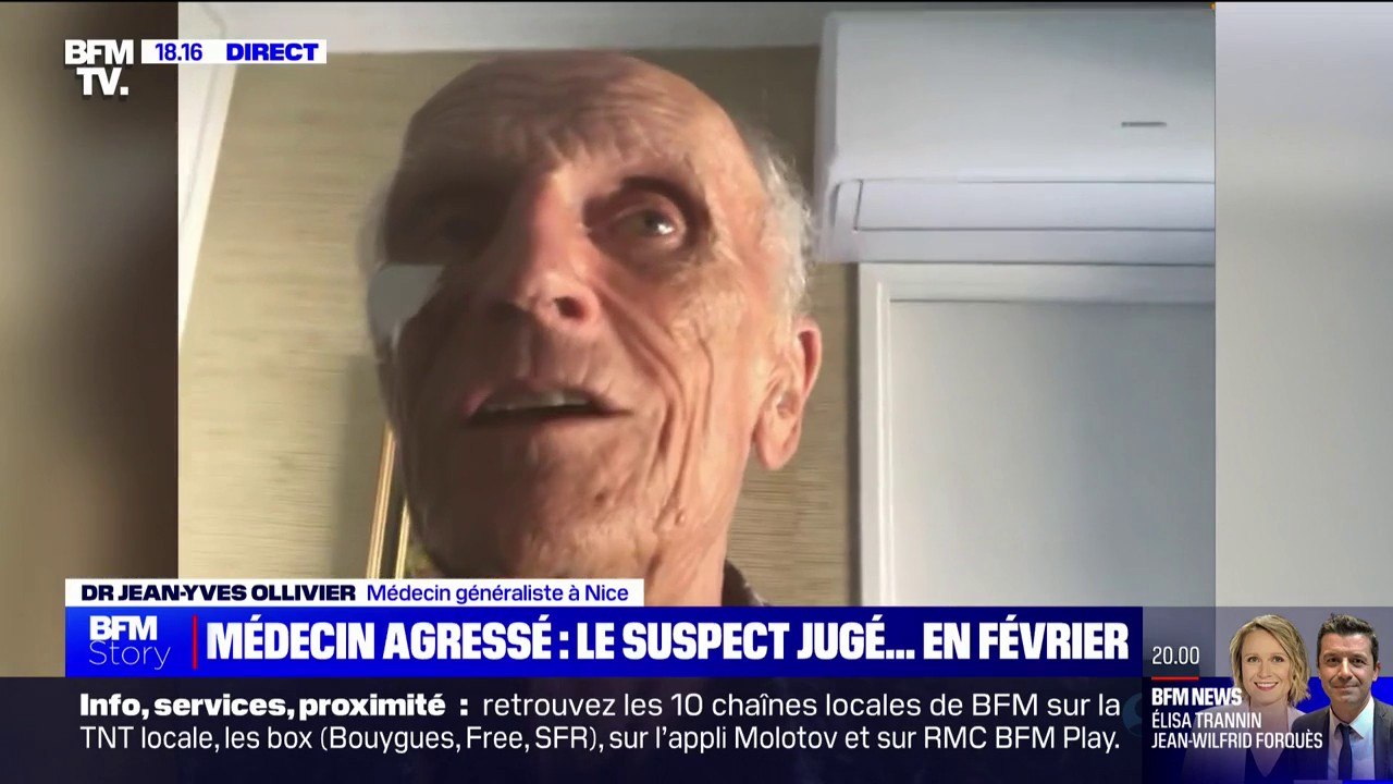 Médecin agressé à Nice: "Je suis un peu inquiet que [mon agresseur] soit en liberté", affirme le docteur Jean-Yves Ollivier