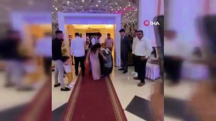 Mardin'de düğünde damada altın yerine araç lastiği hediye edildi