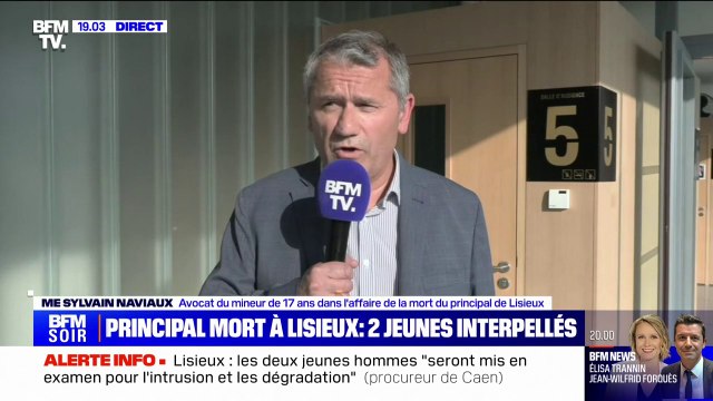 Principal retrouvé mort à Lisieux: À la suite de l'alarme, ils ont entendu des bruits de pas, ont pris peur, et sont partis immédiatement de l'établissement scolaire , indique l'avocat du mineur interpellé