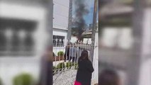BMW pega fogo em estacionamento e mobiliza bombeiros até butique, em Curitiba