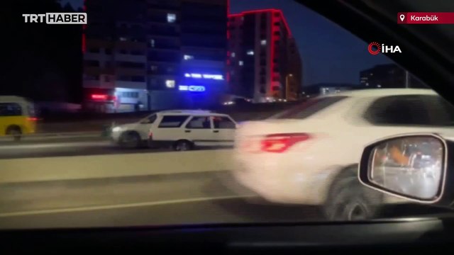 Kilometrelerce ters yönde ilerleyen sürücü böyle görüntülendi