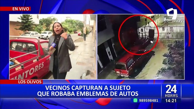 Vecinos capturan a sujeto que robaba emblemas de autos en Los Olivos