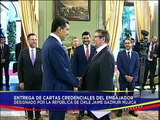 Pdte. Nicolás Maduro recibe cartas credenciales del Embajador Designado de la República de Chile
