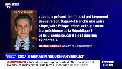 Présidentielle 2027: Nicolas Sarkozy souligne les "qualités évidentes" de Gérald Darmanin et lui souhaite de "franchir l'étape ultime"