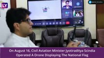 Drone With National Flag: Aviation Minister Jyotiraditya Scindia Flies Drone With Indian Flag, Showcases Developmental Works In Gwalior