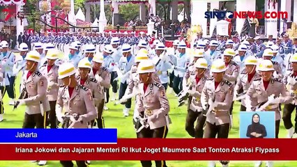 Iriana Jokowi dan Jajaran Menteri RI Ikut Joget Maumere Saat Tonton Atraksi Flypass