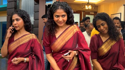 വെറൈറ്റി സാരിയുടുത്ത് സുന്ദരിയായി സിനിമയുടെ പൂജക്കെത്തിയ പൂർണിമ ഇന്ദ്രജിത്