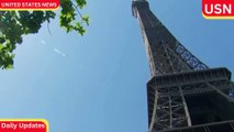 Two intoxicated US tourists ‘trapped’ overnight up the Eiffel Tower video