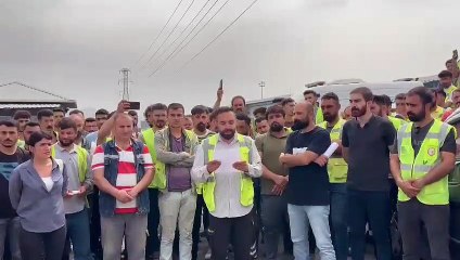 Yeni Havalimanı Metro Şantiyesi Önünde Açıklama: %75 Zam Hakkımızı İstiyoruz