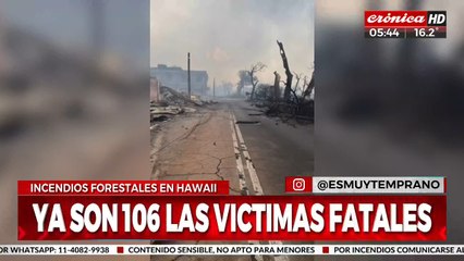 Incendios forestales en Hawái : ya son 106 las víctimas fatales