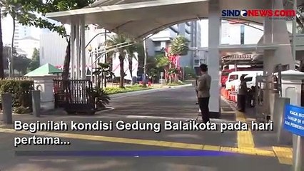 Suasana Balaikota Jakarta pada Hari Pertama Kebijakan WFH ASN