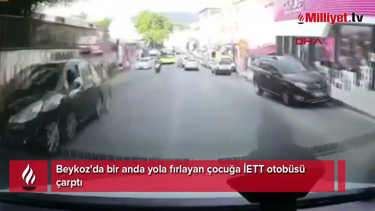 Yola fırlayan çocuğa İETT otobüsü çarptı! Kaza saniye saniye kaydedildi