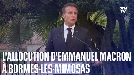 Скачать видео: L'allocution d'Emmanuel Macron à Bormes-les-Mimosas